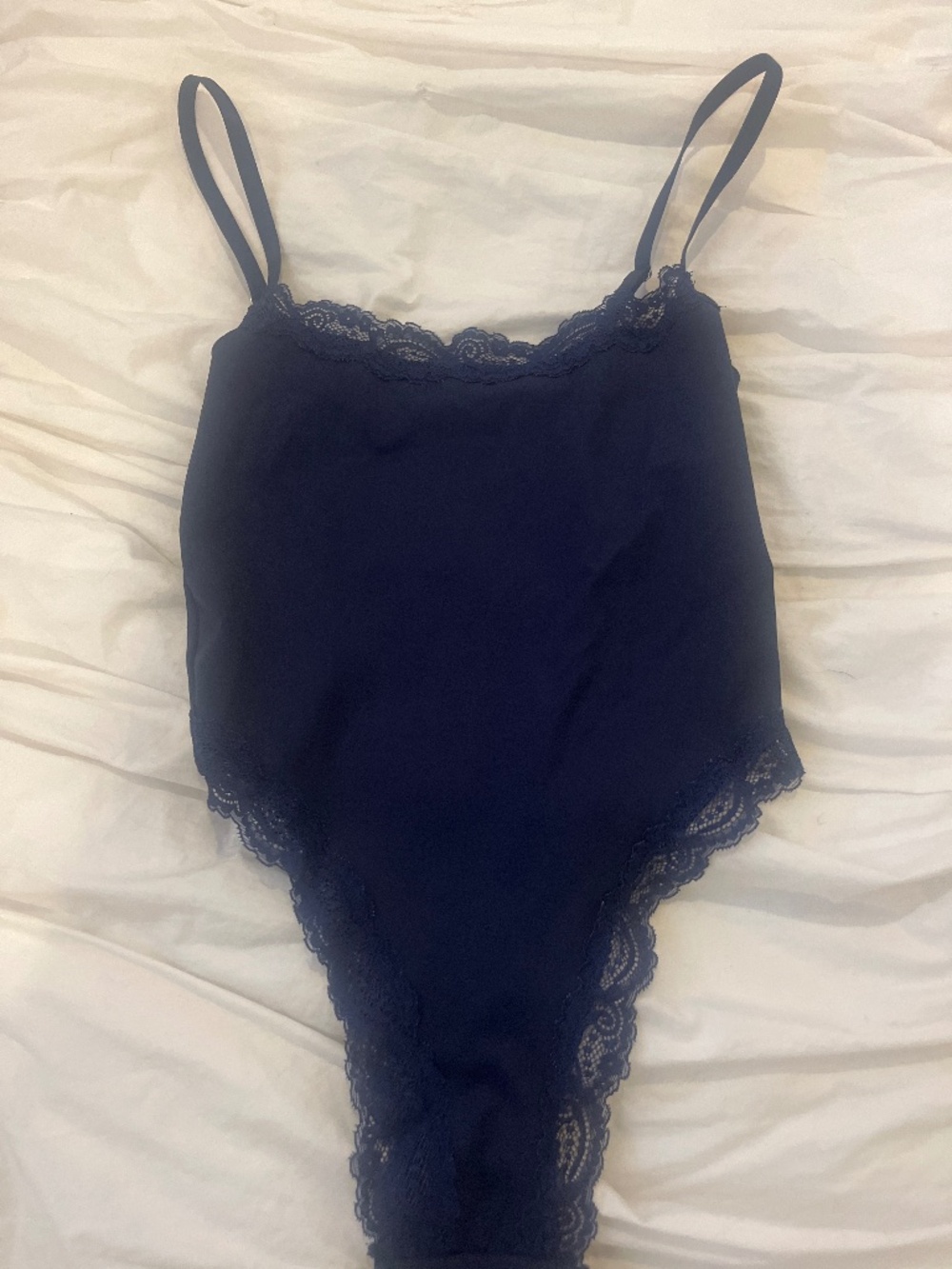 New Lace Navy Blue Tank Bodysuit